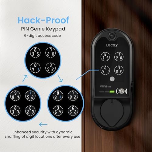 Lockly Vision Smart Lock Front Door Security with 3D Fingerprint Alexa