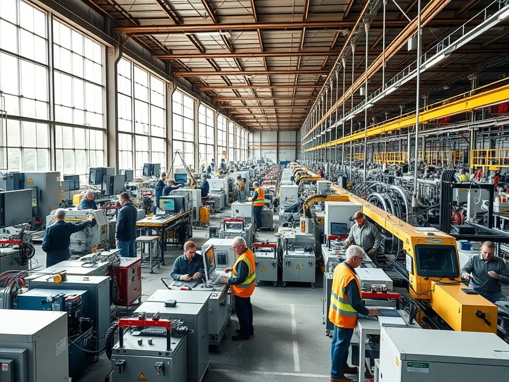 A professional image depicting a modern manufacturing plant with automated systems, representing the manufacturing industry.